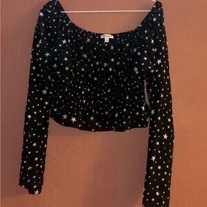 Black Star Print Top